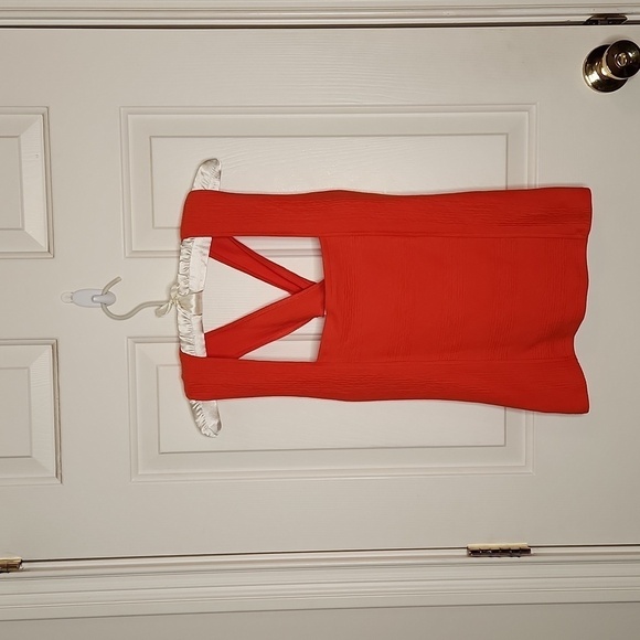 Maeve Anthropologie Women's Orange Cross Back Knit Tank Size S NWT - Picture 7 of 14